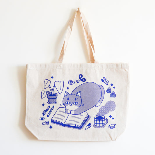 Stationery Cat Tote Bag