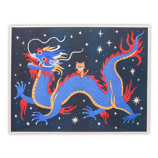 Dragon Rider Risograph Print 🐉