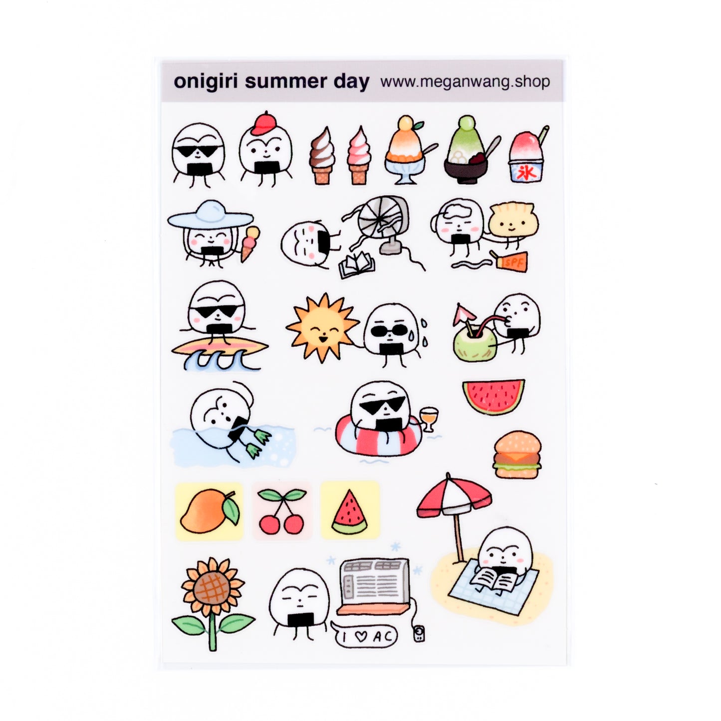 Onigiri Summer Day Sticker Sheet