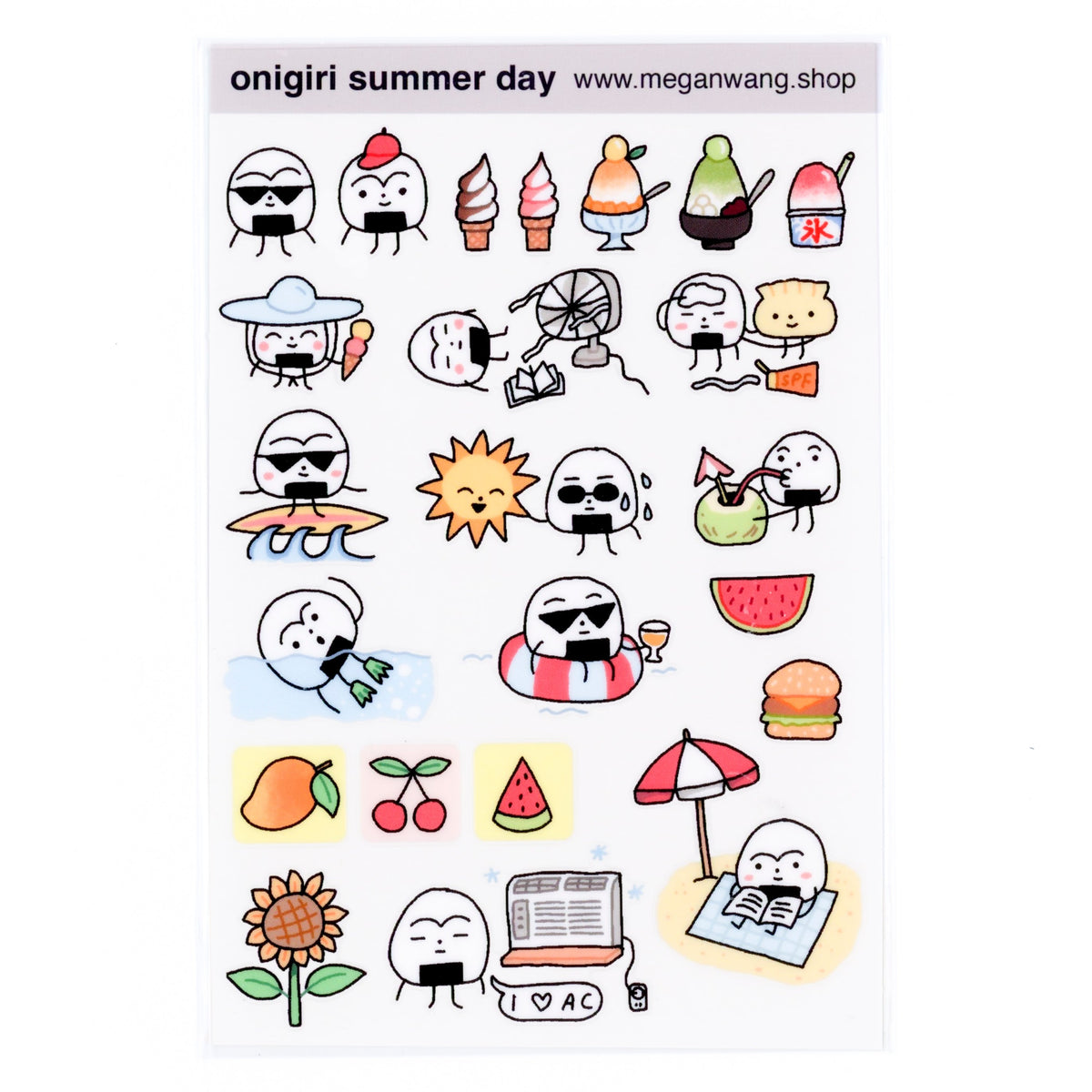 Onigiri Summer Day Sticker Sheet