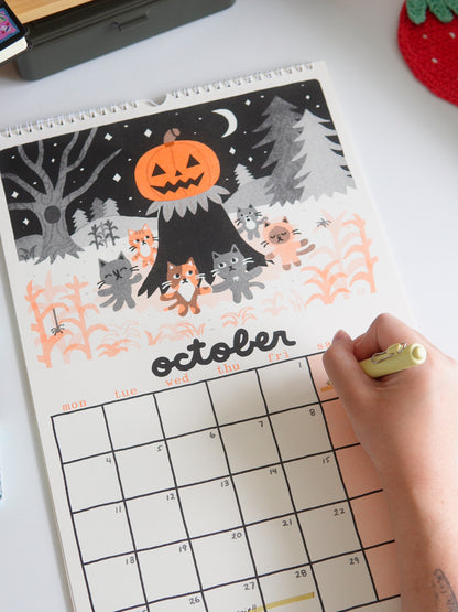 PRE-ORDER 2027 Risograph Cat Calendar