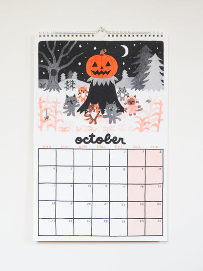 PRE-ORDER 2027 Risograph Cat Calendar