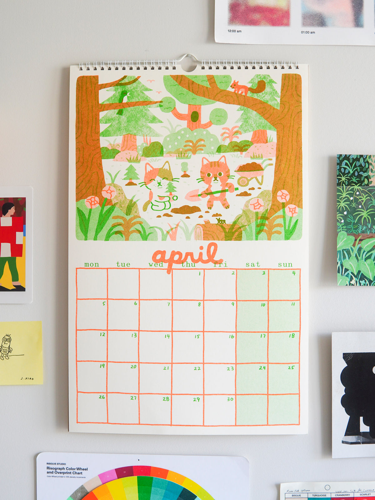 PRE-ORDER 2027 Risograph Cat Calendar
