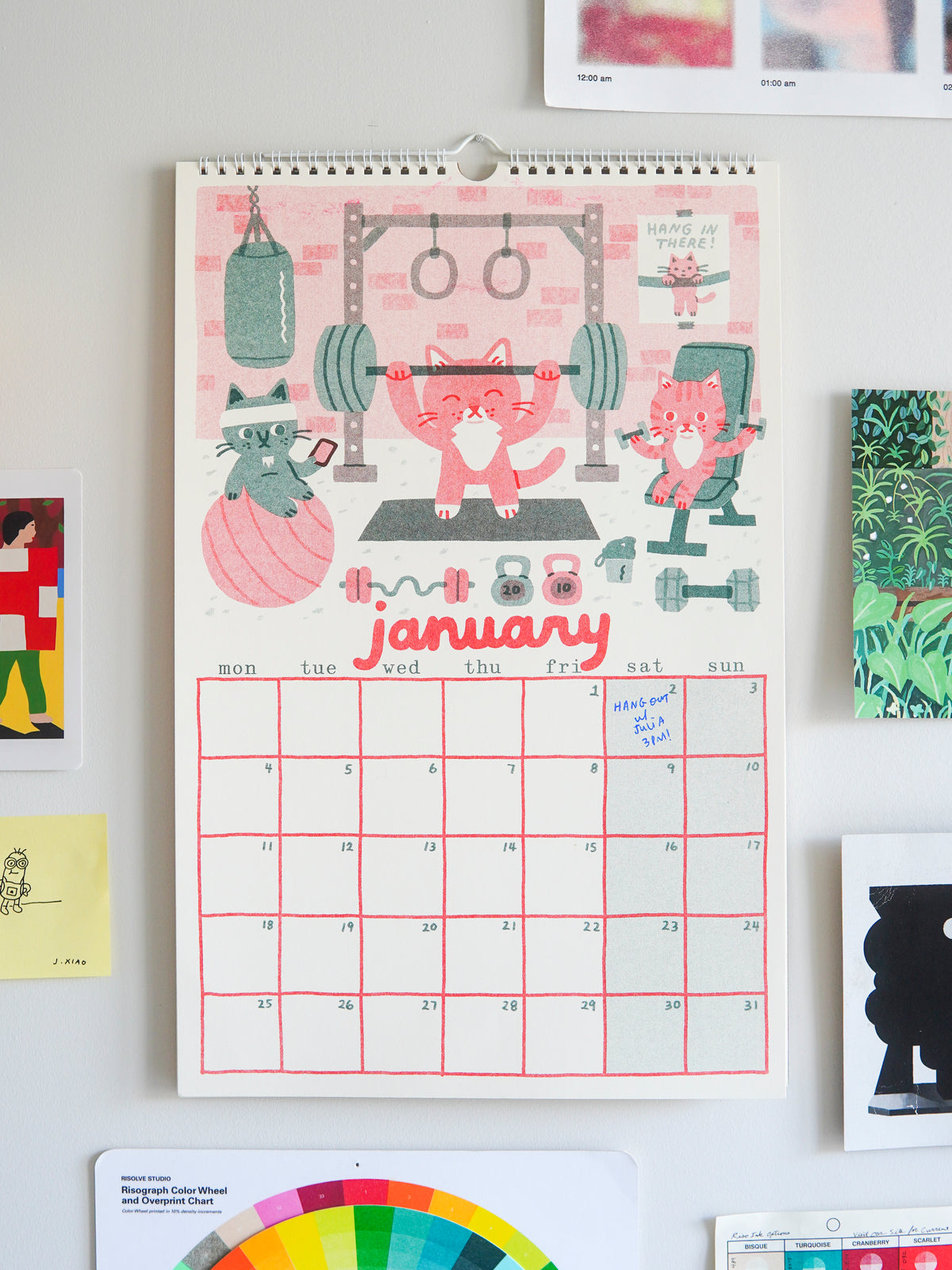 PRE-ORDER 2027 Risograph Cat Calendar