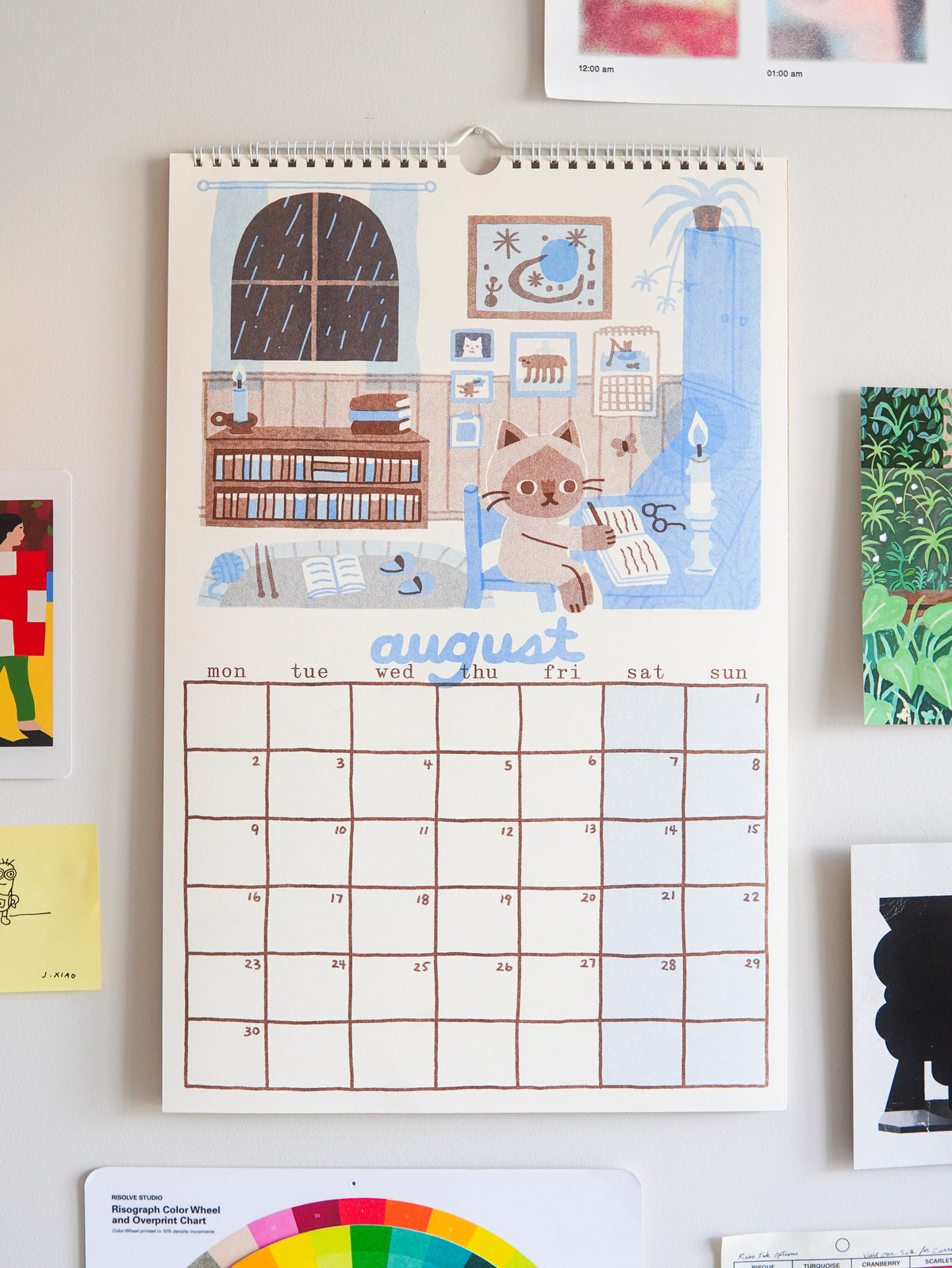 PRE-ORDER 2027 Risograph Cat Calendar