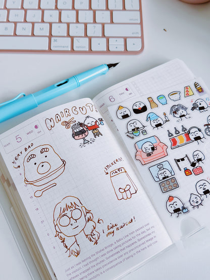 Onigiri's Happy Life Sticker Sheet