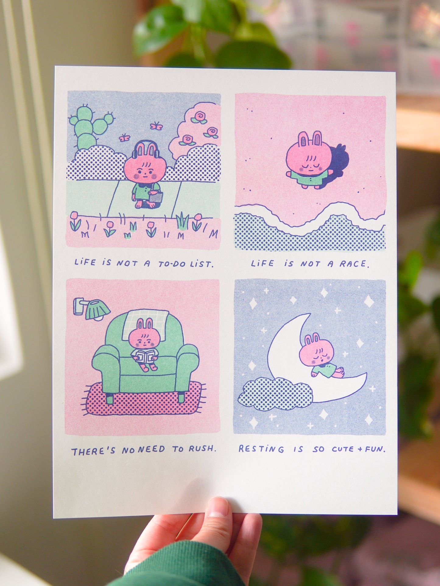 Bunny Comic Risograph Print