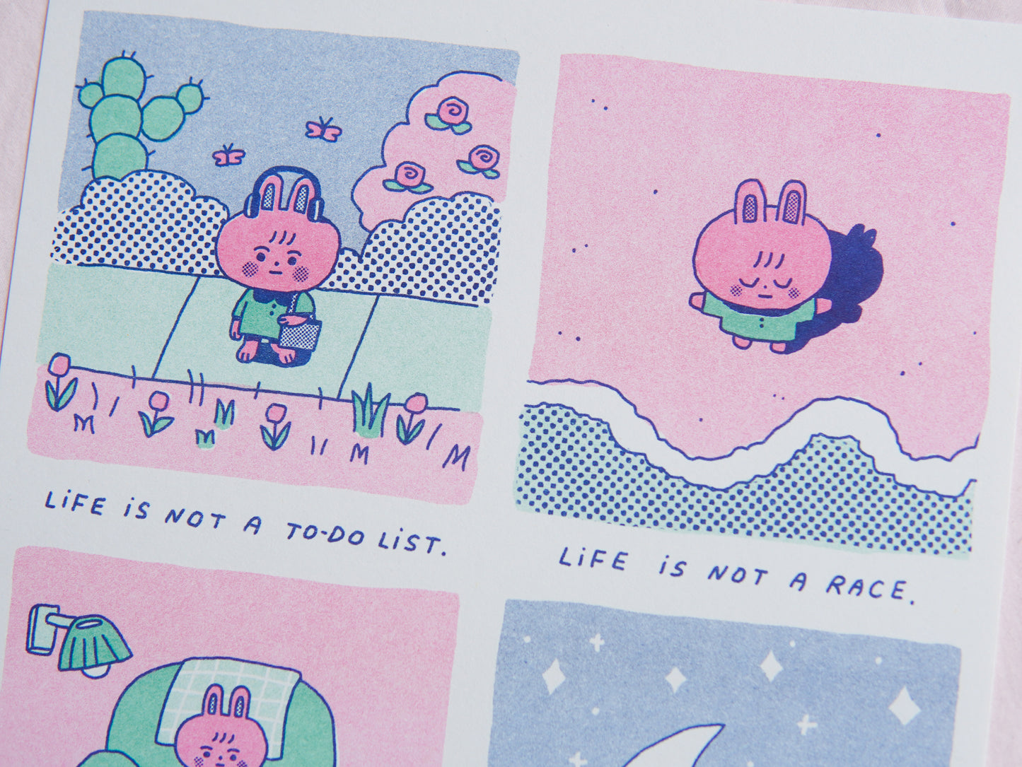 Bunny Comic Risograph Print