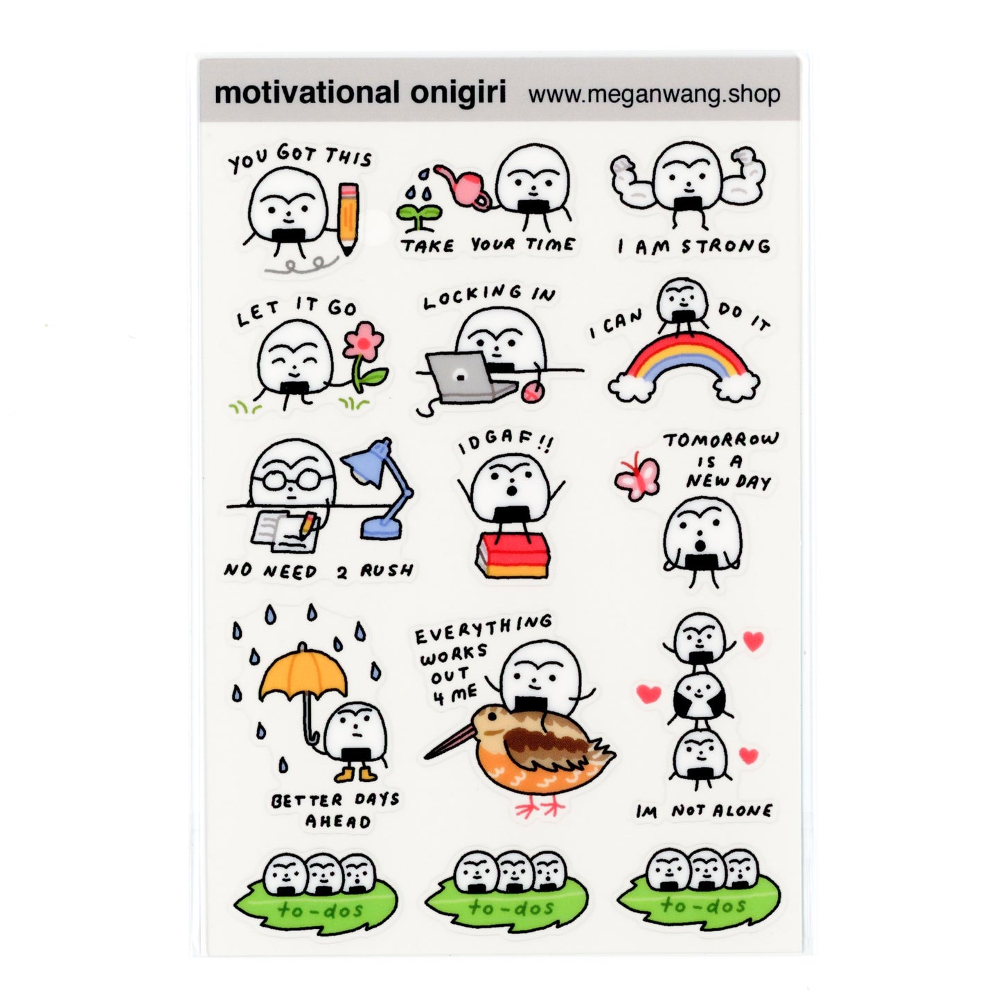 Onigiri Affirmations Sticker Sheet