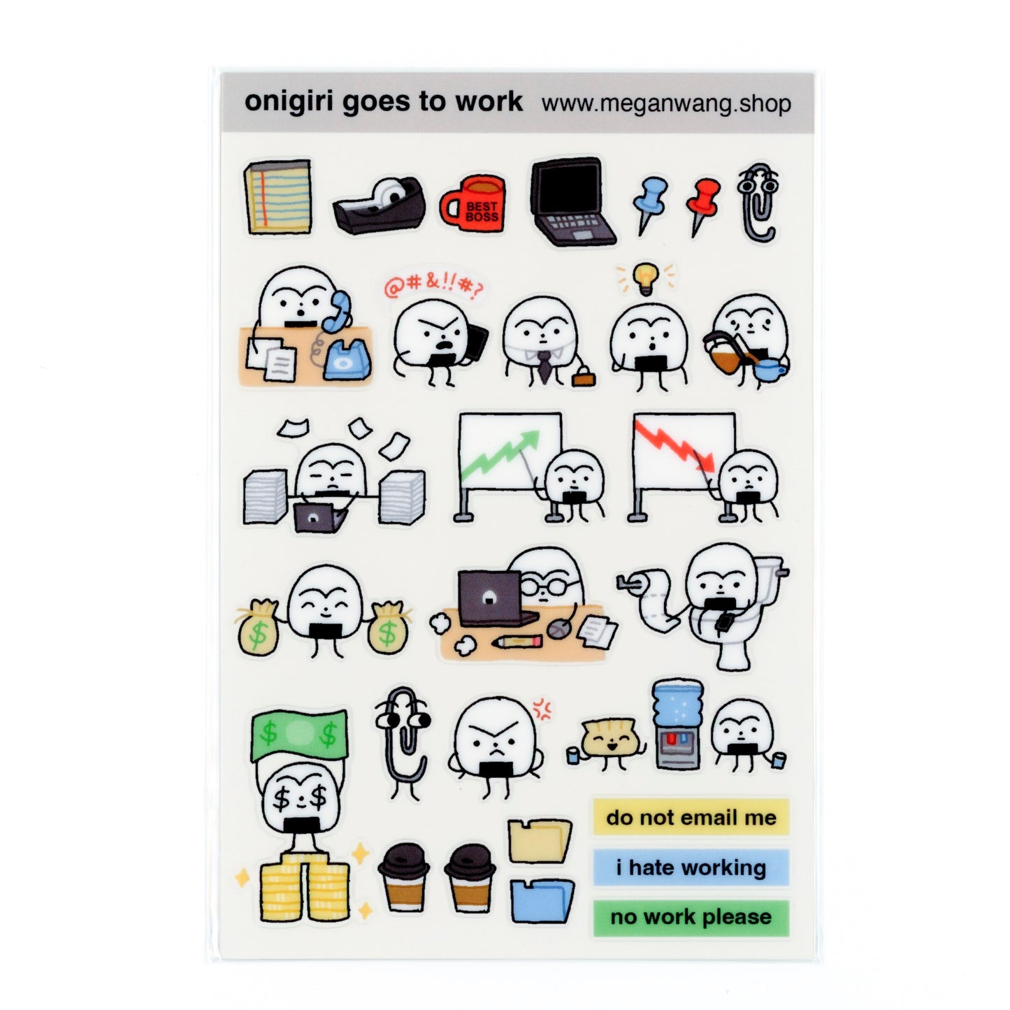 Onigiri Work Sticker Sheet