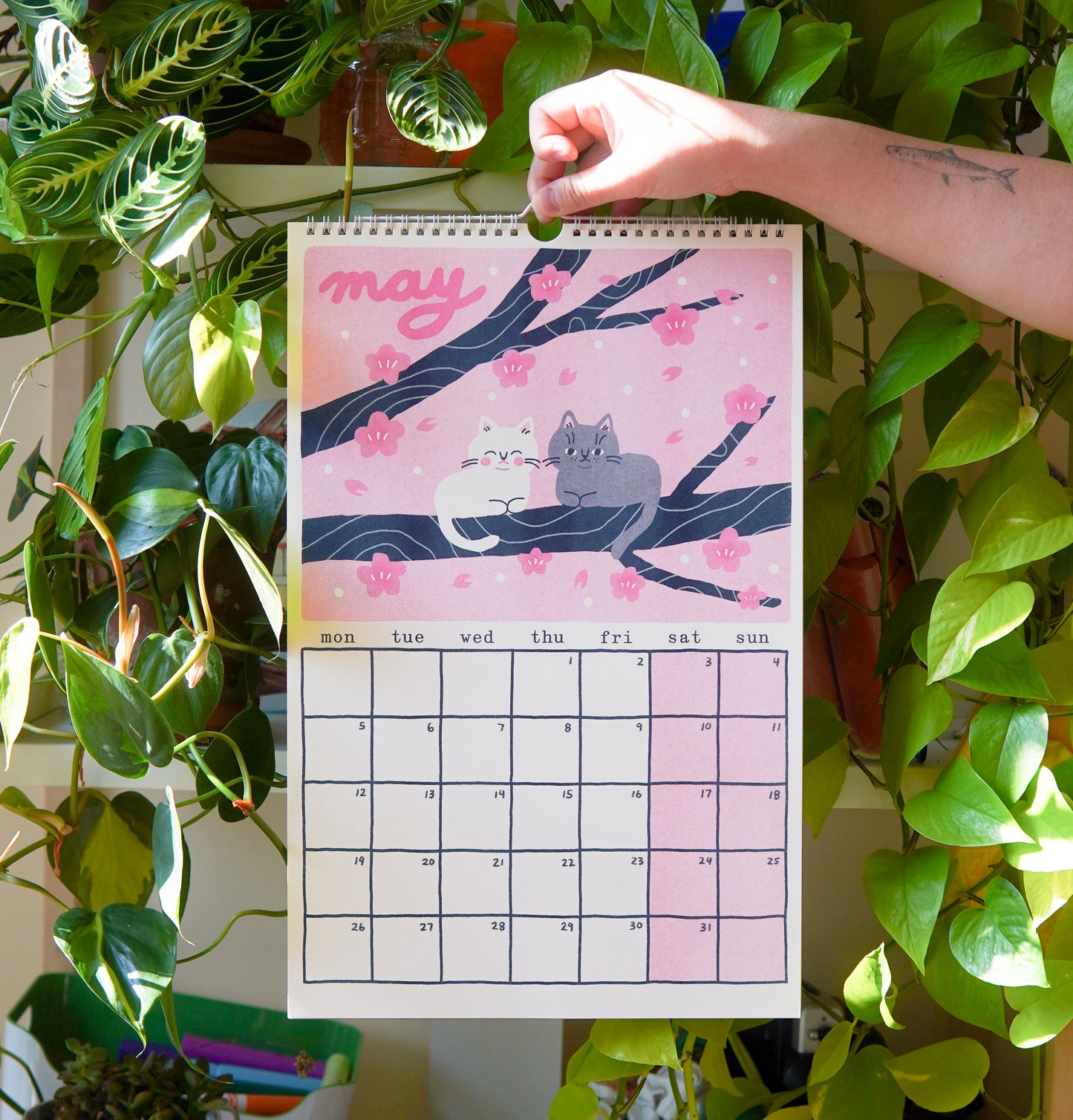 PRE-ORDER 2025 Risograph Cat Calendar