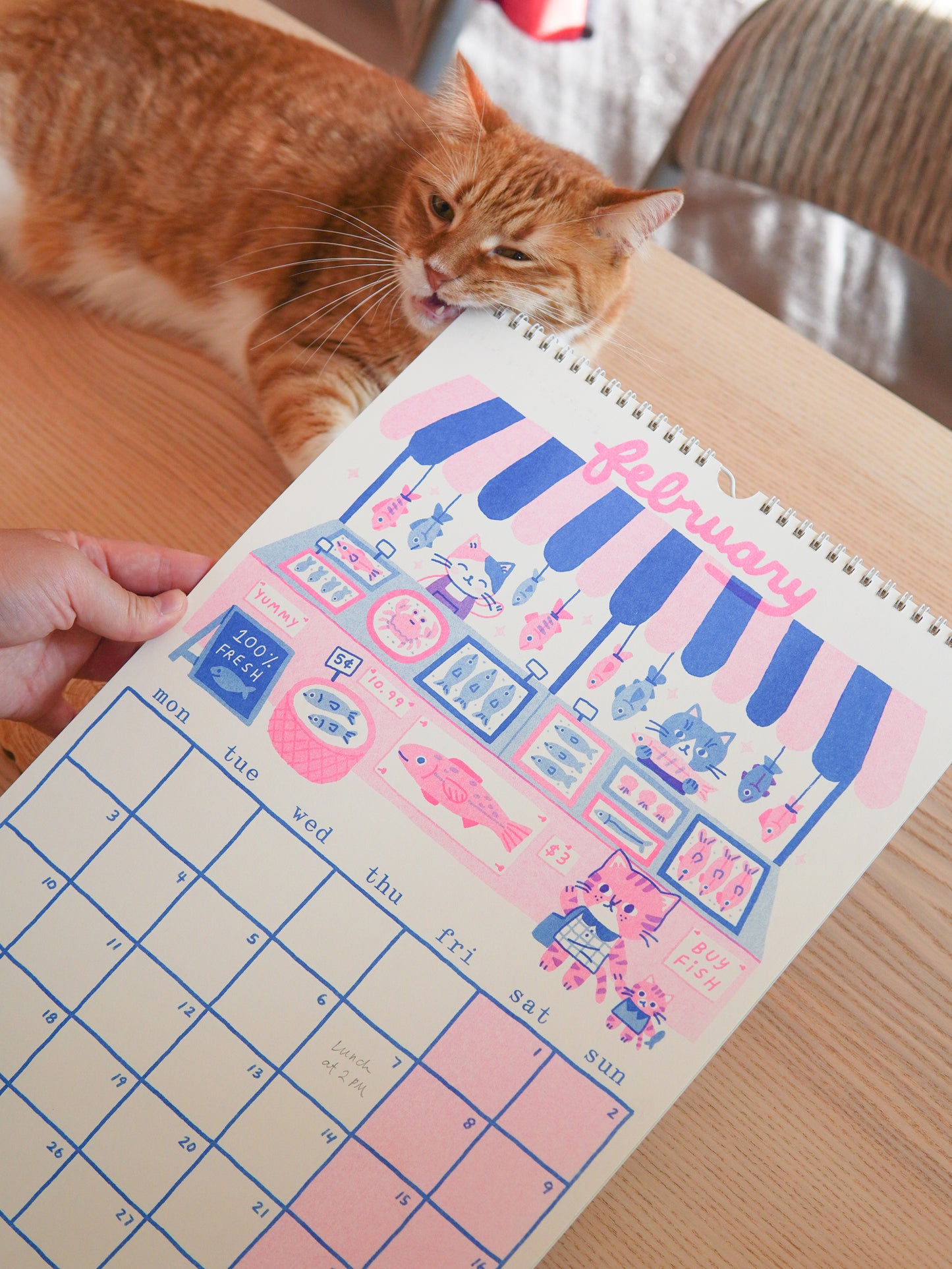 PRE-ORDER 2025 Risograph Cat Calendar