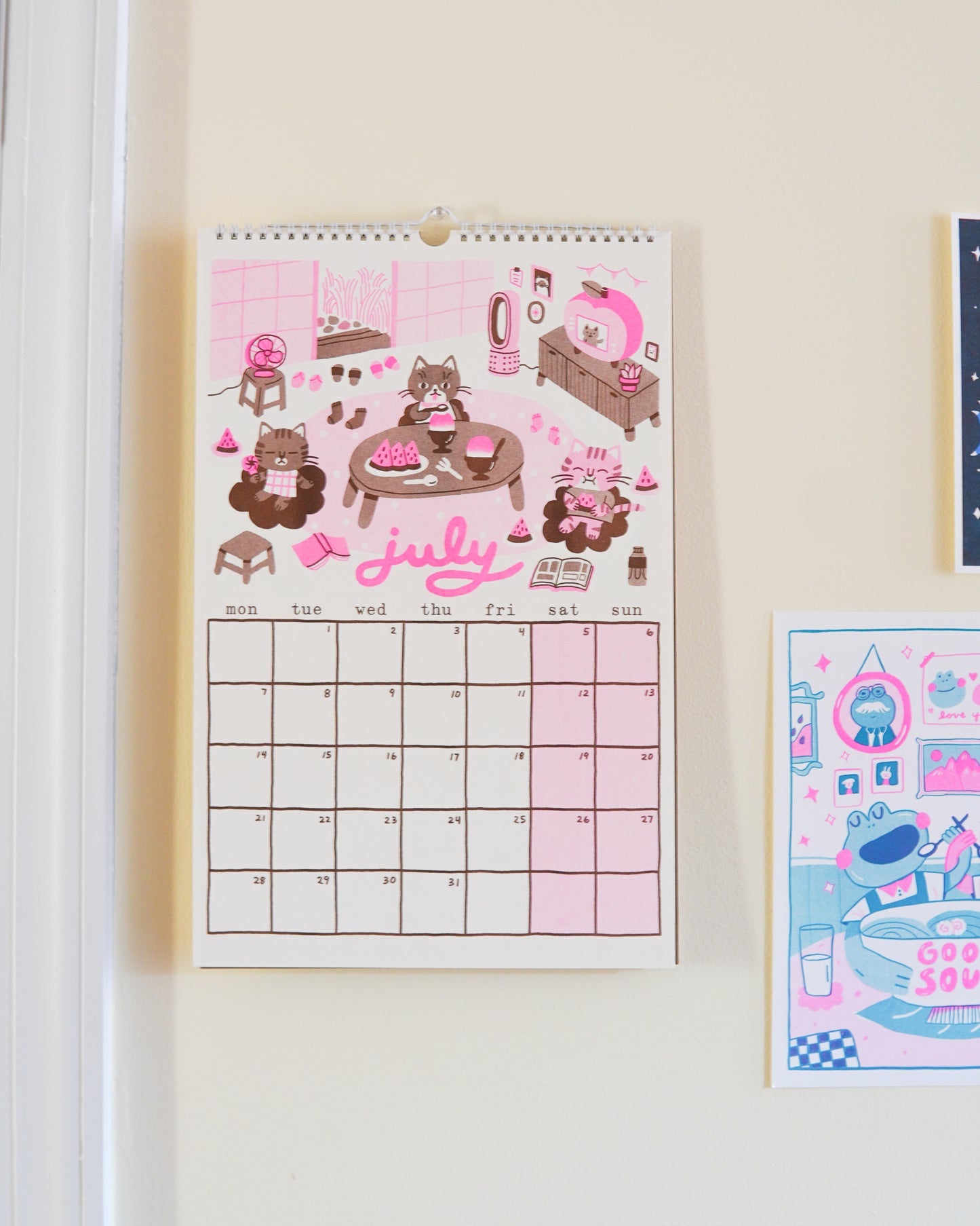 PRE-ORDER 2025 Risograph Cat Calendar