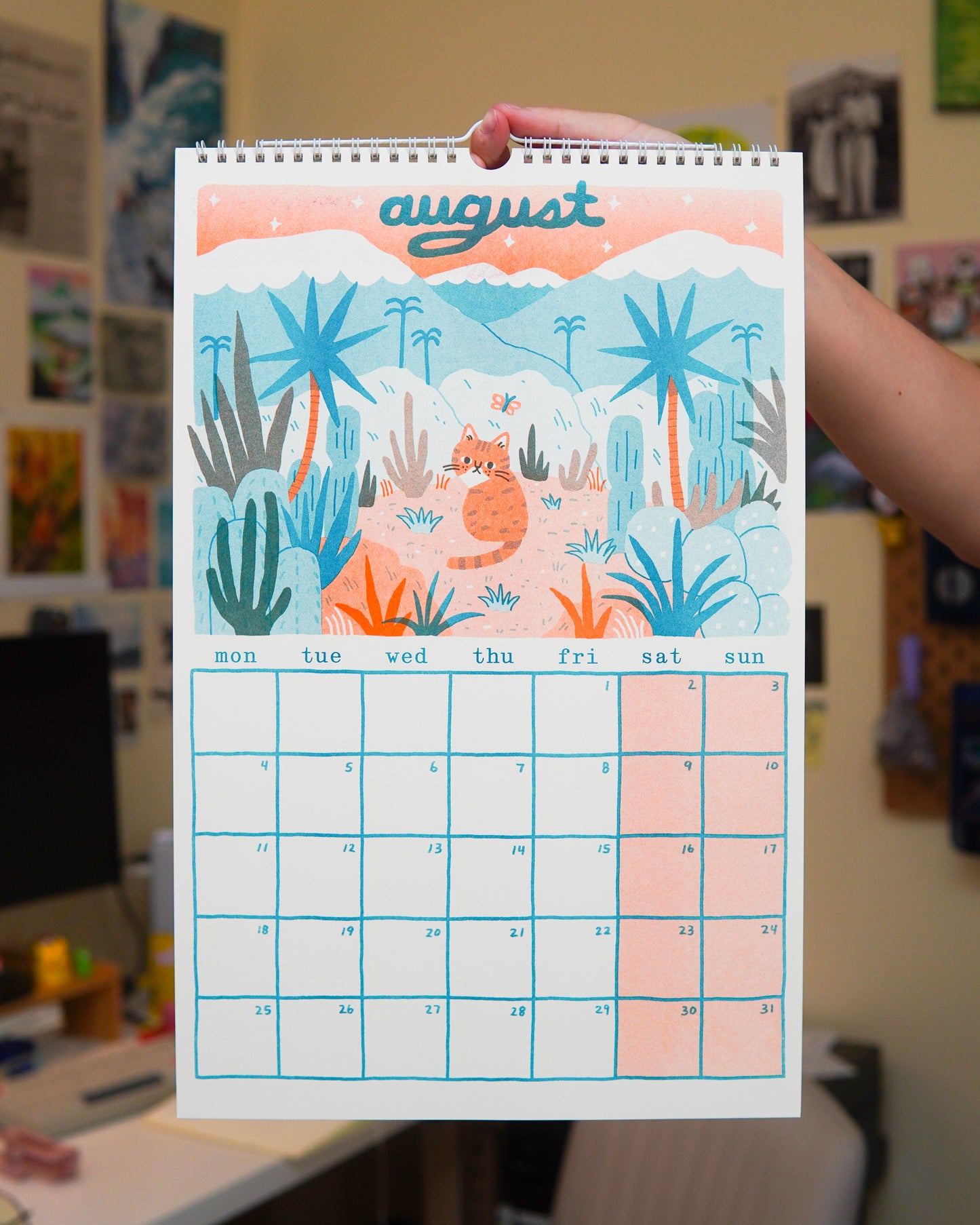 PRE-ORDER 2025 Risograph Cat Calendar