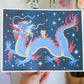 Dragon Rider Risograph Print 🐉