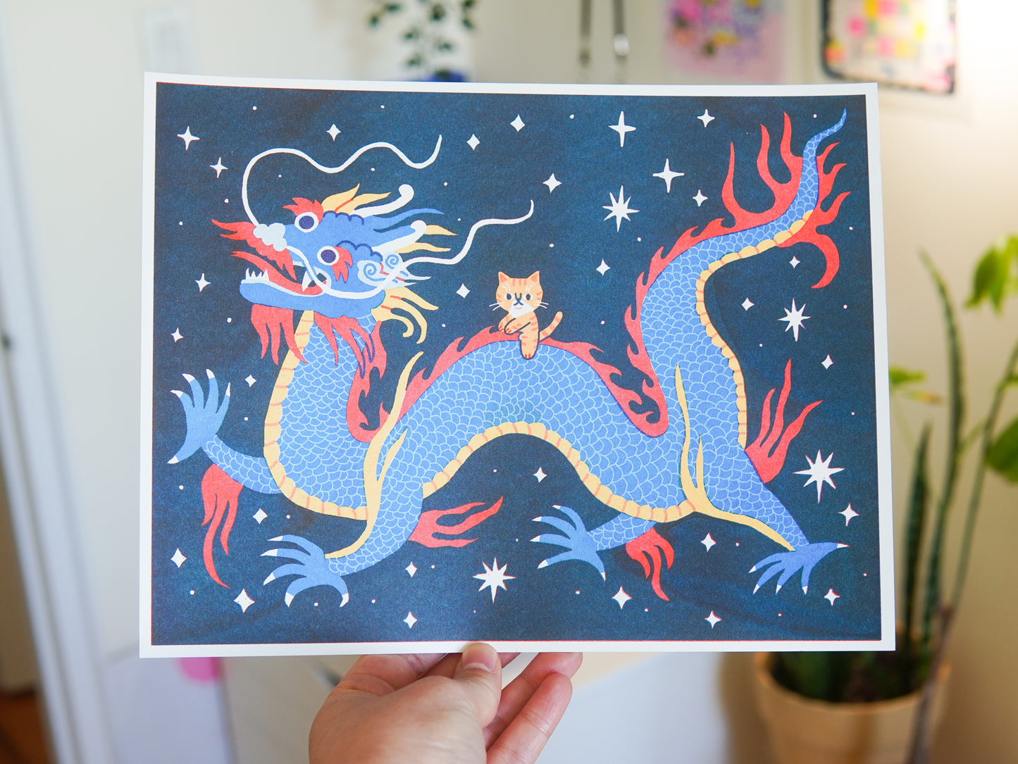 Dragon Rider Risograph Print 🐉