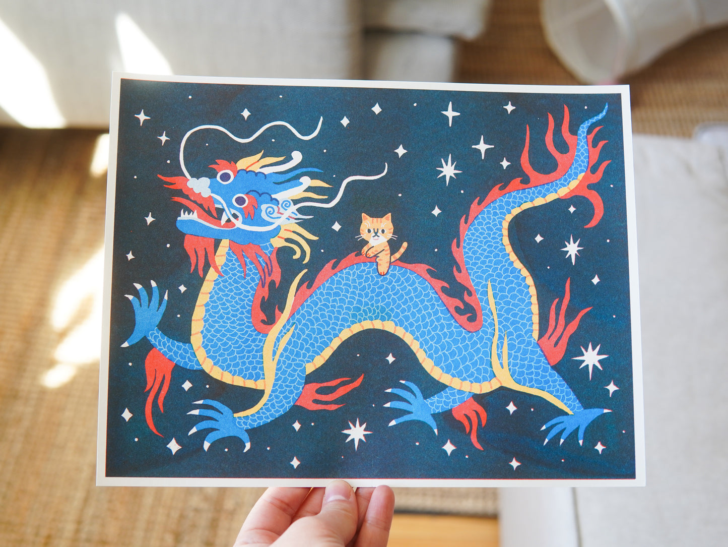 Dragon Rider Risograph Print 🐉