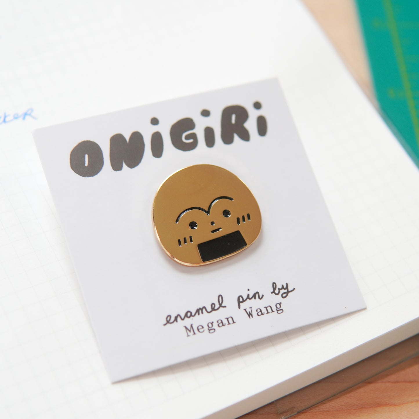 Onigiri Gold Enamel Pin