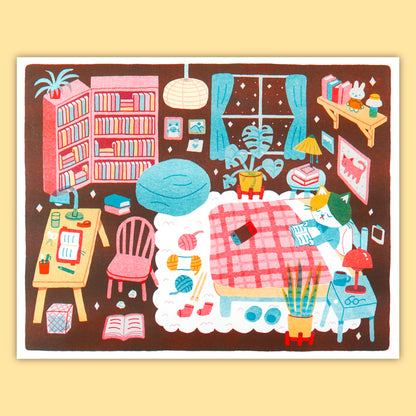 I Love My Room Risograph Print