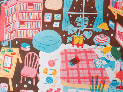 I Love My Room Risograph Print