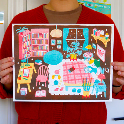 I Love My Room Risograph Print