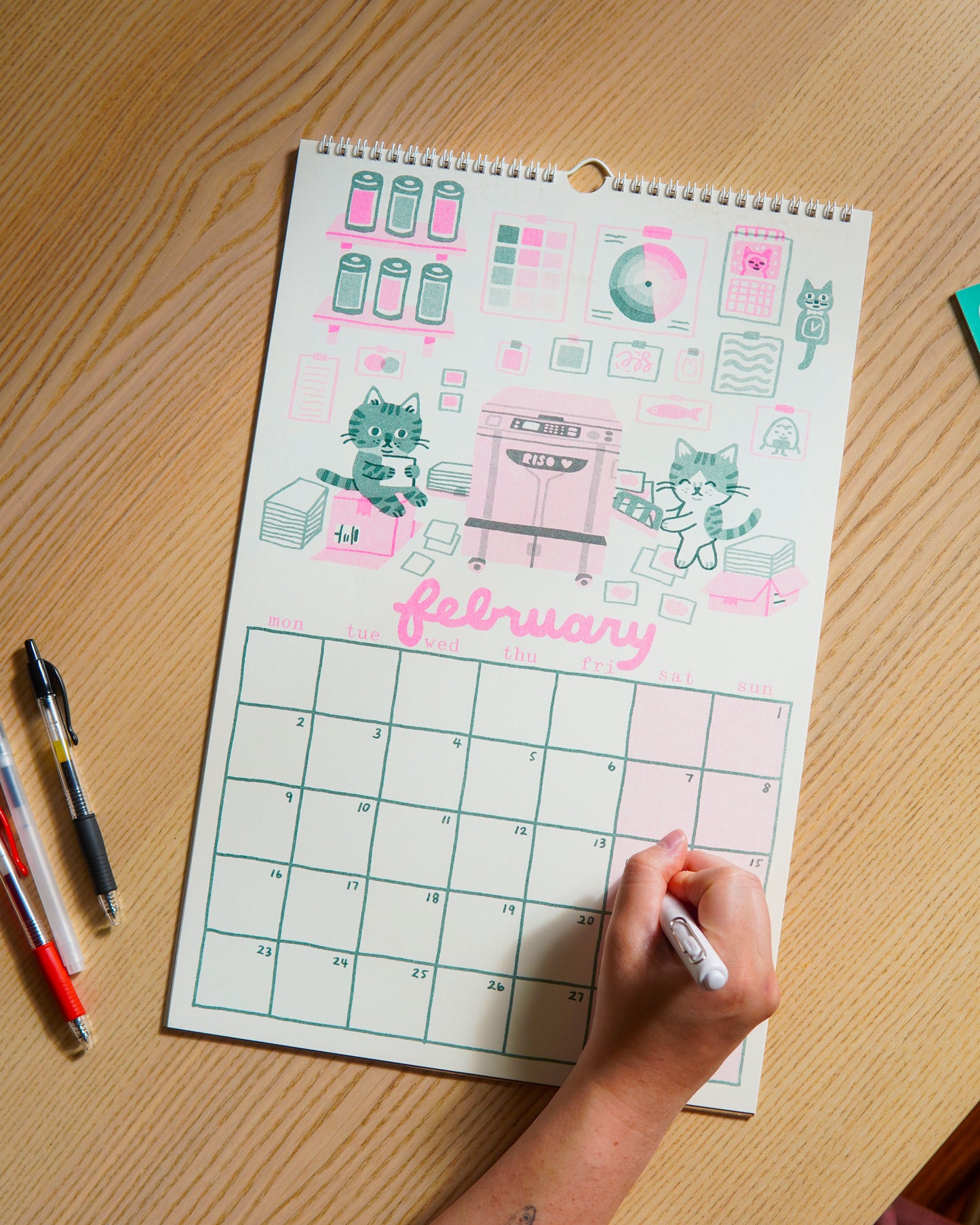 2026 Risograph Cat Calendar