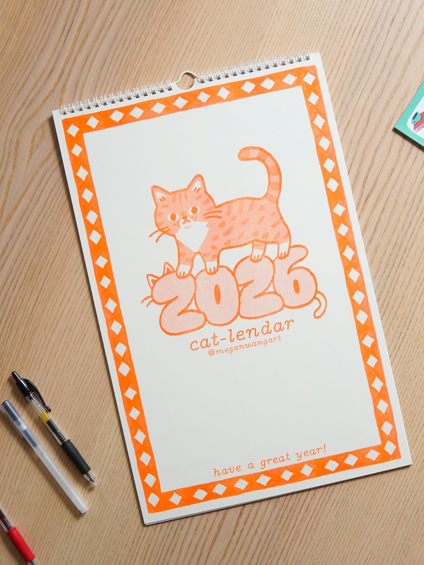 2026 Risograph Cat Calendar